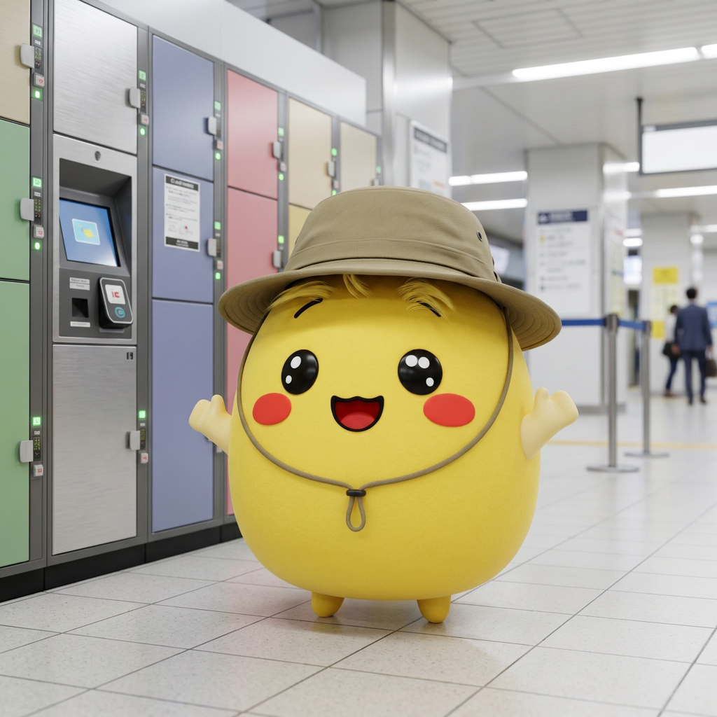 Touch screen coin locker in Japan