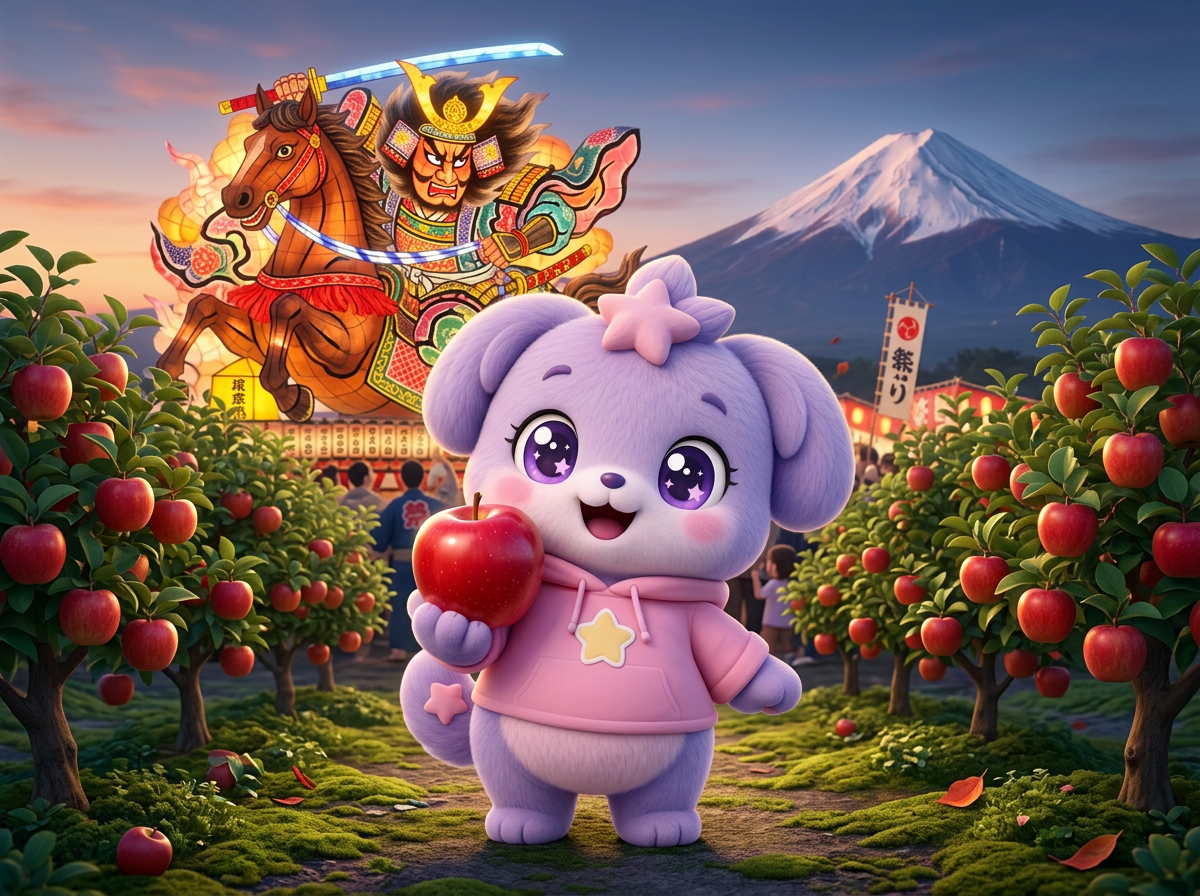 Aomori mascot at landmark