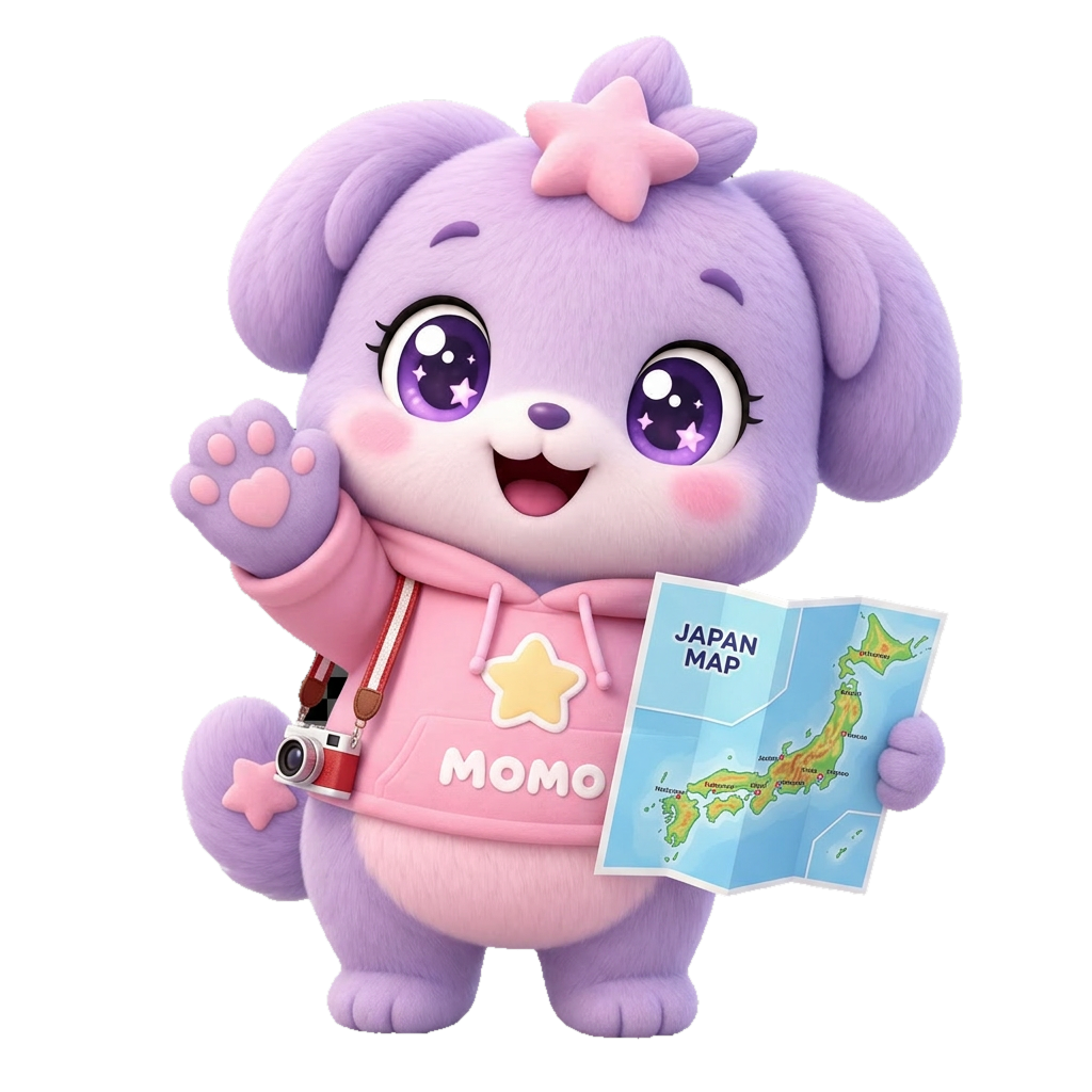 KidzJapan mascot Momo the friendly travel guide